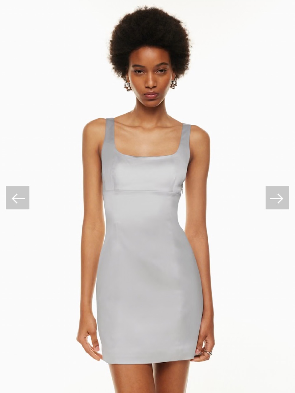 ARITZIA (Wilfred) Silver-Gray Satin Mini Dress